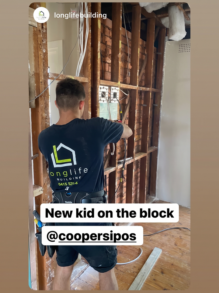2020: the new kid on the block — carpenter and electrician on Sydney job sites.
